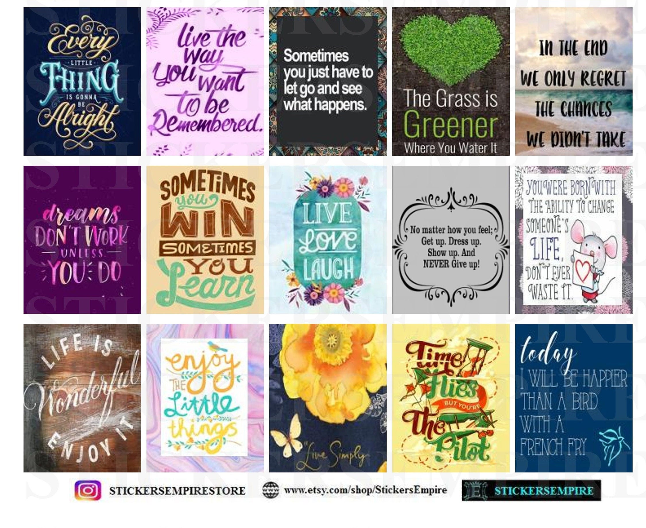 Quote Stickers Motivational Quotes Printable Life Planner - Etsy