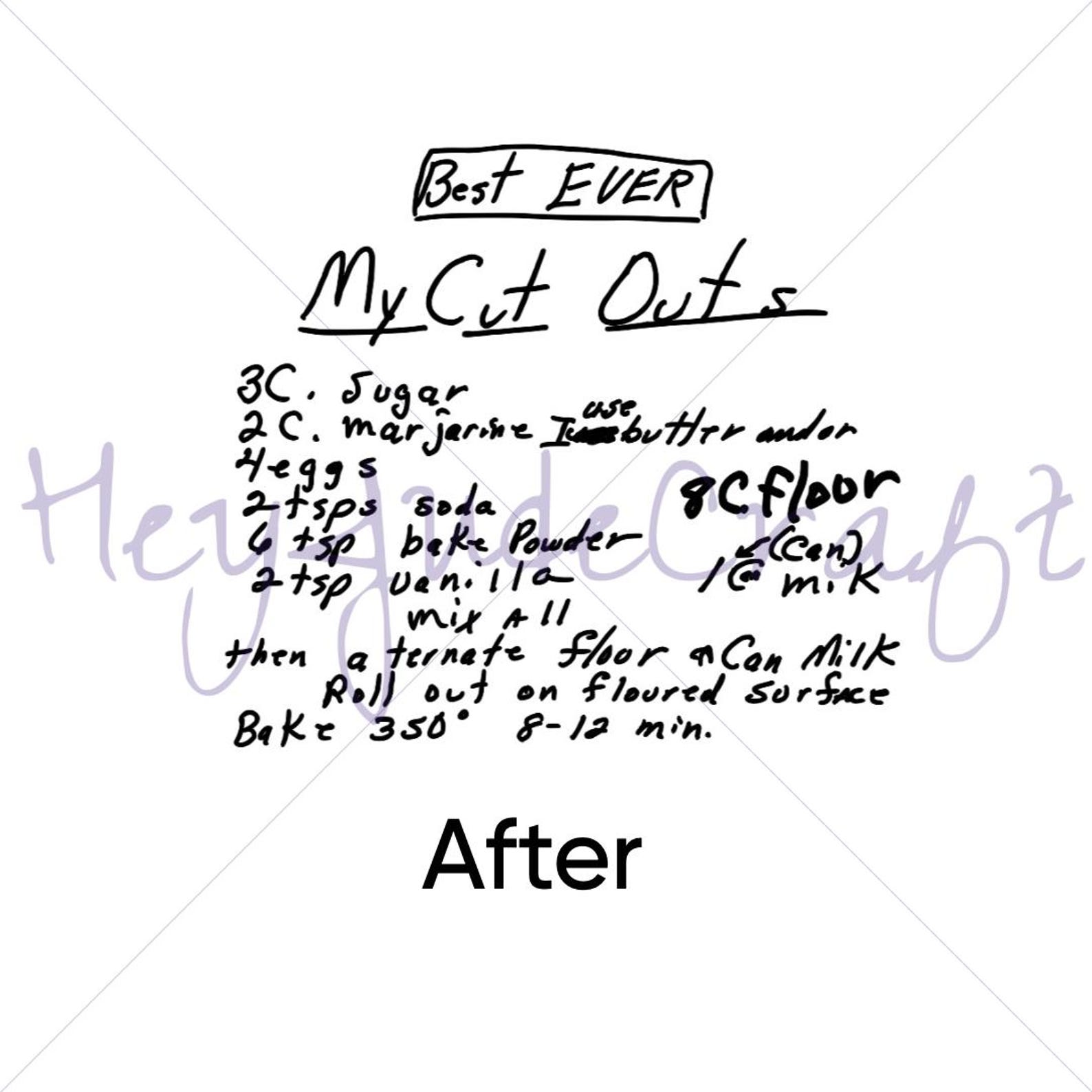 Custom Recipe, Letter to Cut File - Etsy