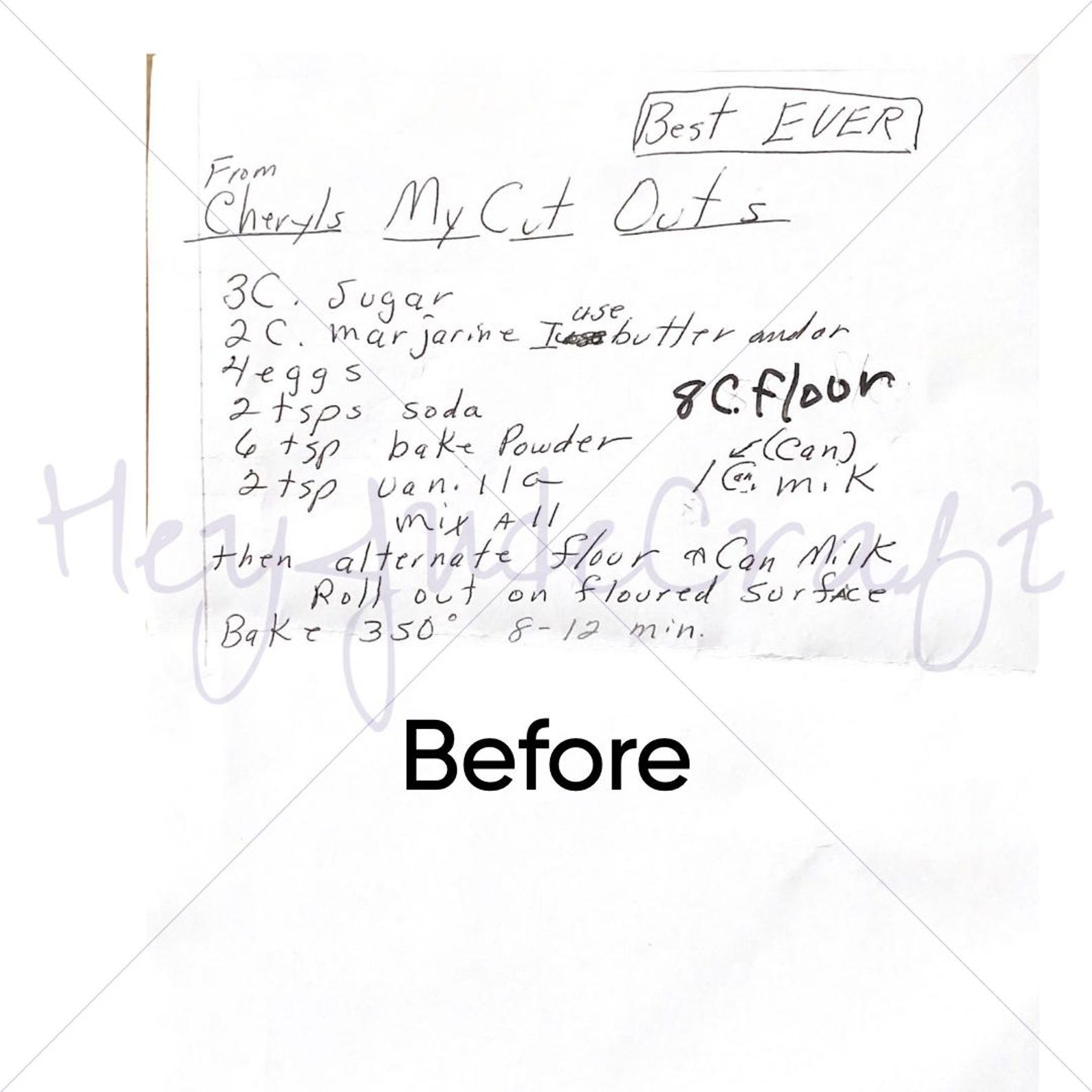 Custom Recipe, Letter to Cut File - Etsy