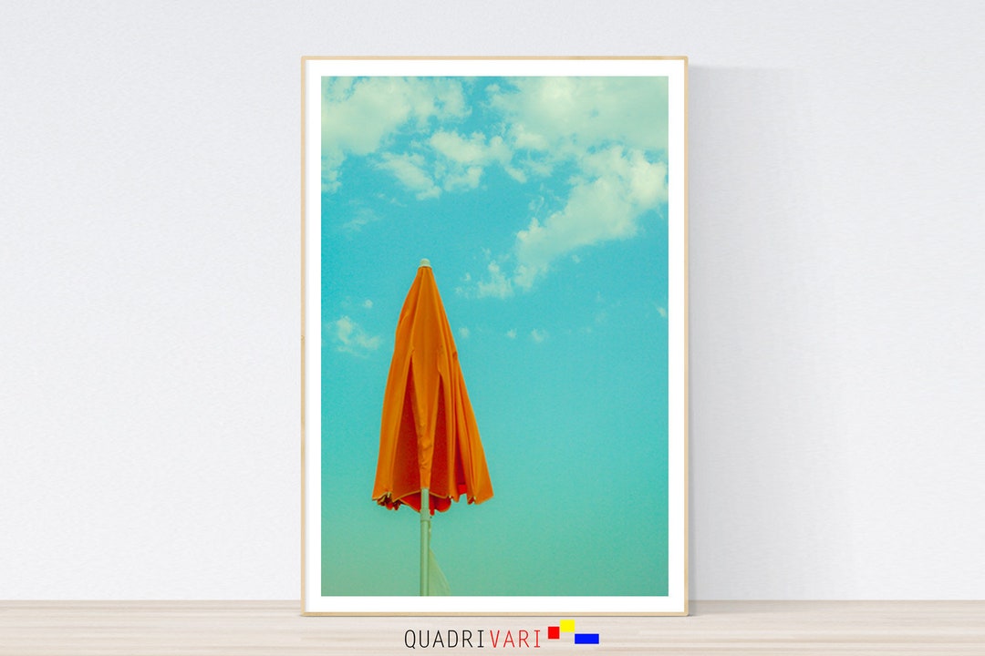 Beach Umbrella Print Italy Wall Art Modern Beach Decor Etsy