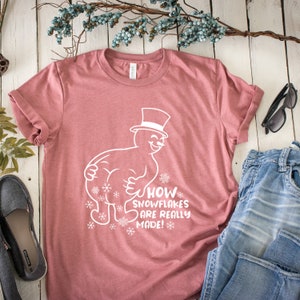 How Snowflakes are made - Custom Graphic Christmas Tree T-Shirt Apparel For Women