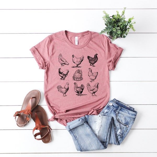 Vintage Chicken Graphic T-Shirt - Graphic Tee  - Shirts For Moms - Chicken Mom Shirts - chicken shirt - Gifts for mom - farm t-shirts