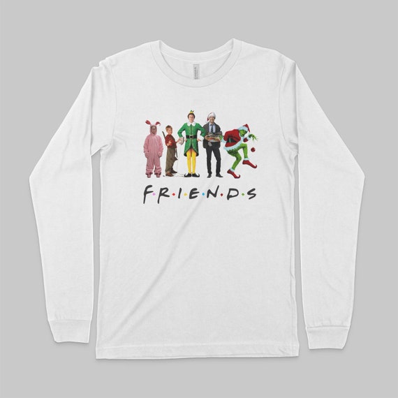 Christmas Friends Long Sleeve Mom Shirt Graphic Tee Funny