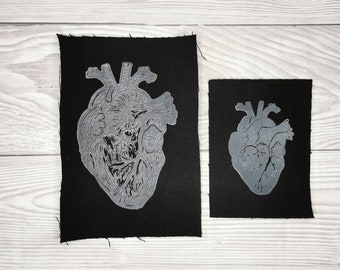 Anatomical Heart Patch // handprinted Patches