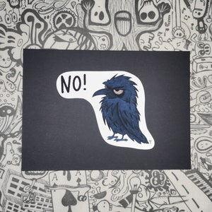 Grumpy Raven Stickers crow Raven Sticker Vinyl stickers image 1