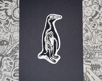 Penguin Skeleton Sticker // Penguin Anatomy Laptop Sticker