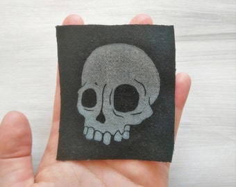 Skull Patch // handprinted Patch