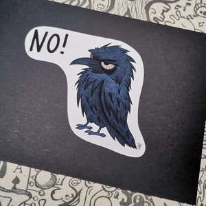 Grumpy Raven Stickers crow Raven Sticker Vinyl stickers image 2