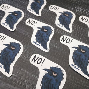 Grumpy Raven Stickers crow Raven Sticker Vinyl stickers image 5