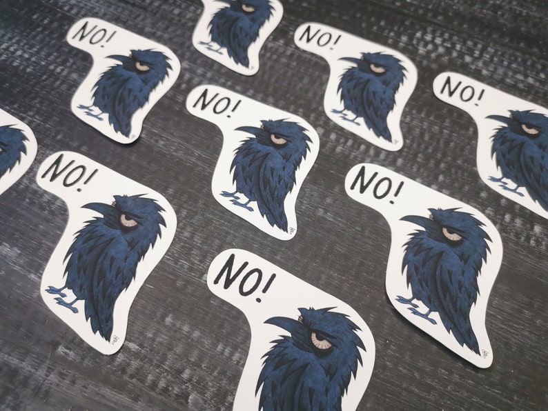 Grumpy Raven Stickers crow Raven Sticker Vinyl stickers image 5