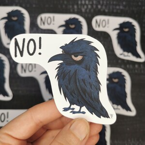 Grumpy Raven Stickers crow Raven Sticker Vinyl stickers image 4