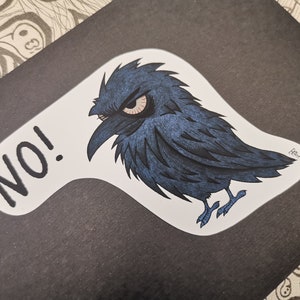 Grumpy Raven Stickers crow Raven Sticker Vinyl stickers image 3