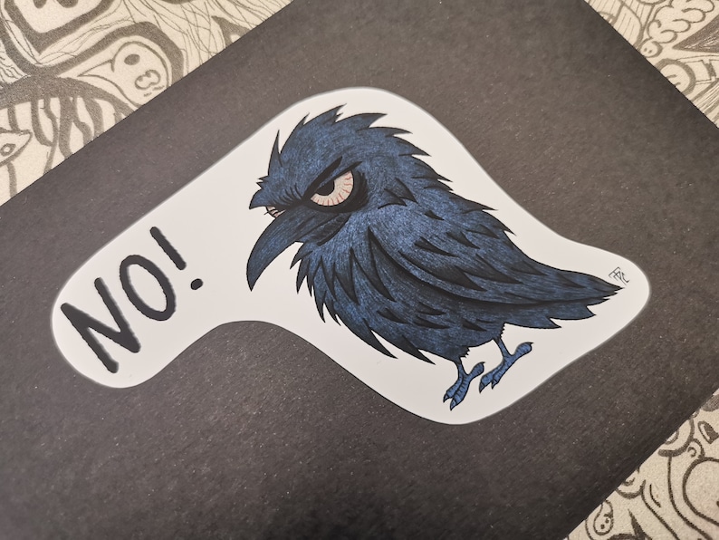 Grumpy Raven Stickers crow Raven Sticker Vinyl stickers image 3