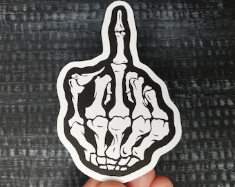 Mittelfinger Skelett Sticker