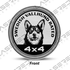 Swedish Vallhund Rated 4x4 Vehicle Badge