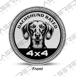 Dachshund Rated 4x4 Vehicle Badge