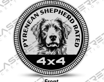 Märke för pyreneisk herdehund med 4x4-klassificering