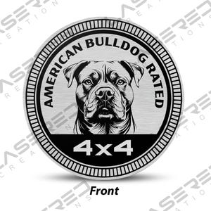 American Bulldog Rated 4x4 Vehicle Badge