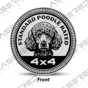 Standard Poodle Rated 4x4 Vehicle Badge