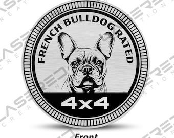 French Bulldog Rated 4x4 Vehicle Badge