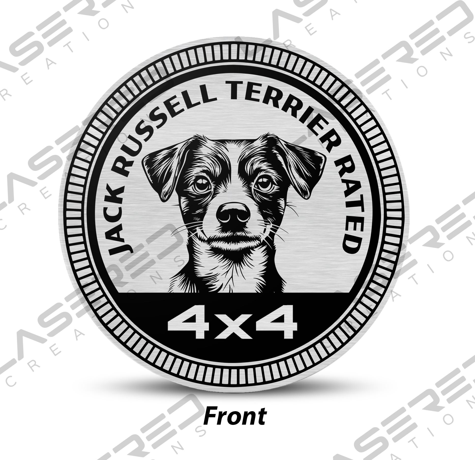 Jack Russell Terrier Rated 4x4 Vehicle Badge