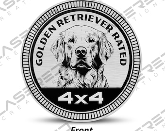 Golden Retriever Rated 4x4 Vehicle Badge
