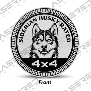 Siberian Husky Rated 4x4 Vehicle Badge