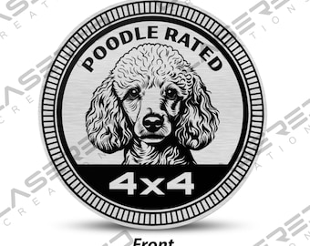 Poodle Rated 4x4 Vehicle Badge