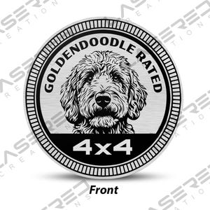 Goldendoodle Rated 4x4 Vehicle Badge