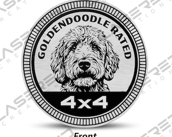 Goldendoodle Rated 4x4 Vehicle Badge