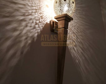 Wall lamp, Wall light, wall sconce, Moroccan wall light,Moroccan lighting,Turkish  Moroccan Sconce brass Copper Engraved antique Flame torch