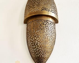 Moroccan wall lamp Brass  sconce : Handmade wall Boho decor
