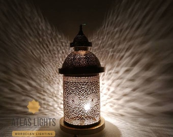 Table Lamp, Moroccan Lamp Table Lighting Brass Modern Decorations  Moroccan Handmade desk Lights Decor vtg