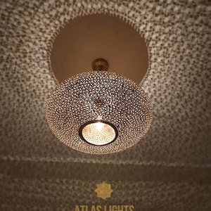 Moroccan Pendant Light: Handmade Brass Hanging Lamp, Home Decor Lighting