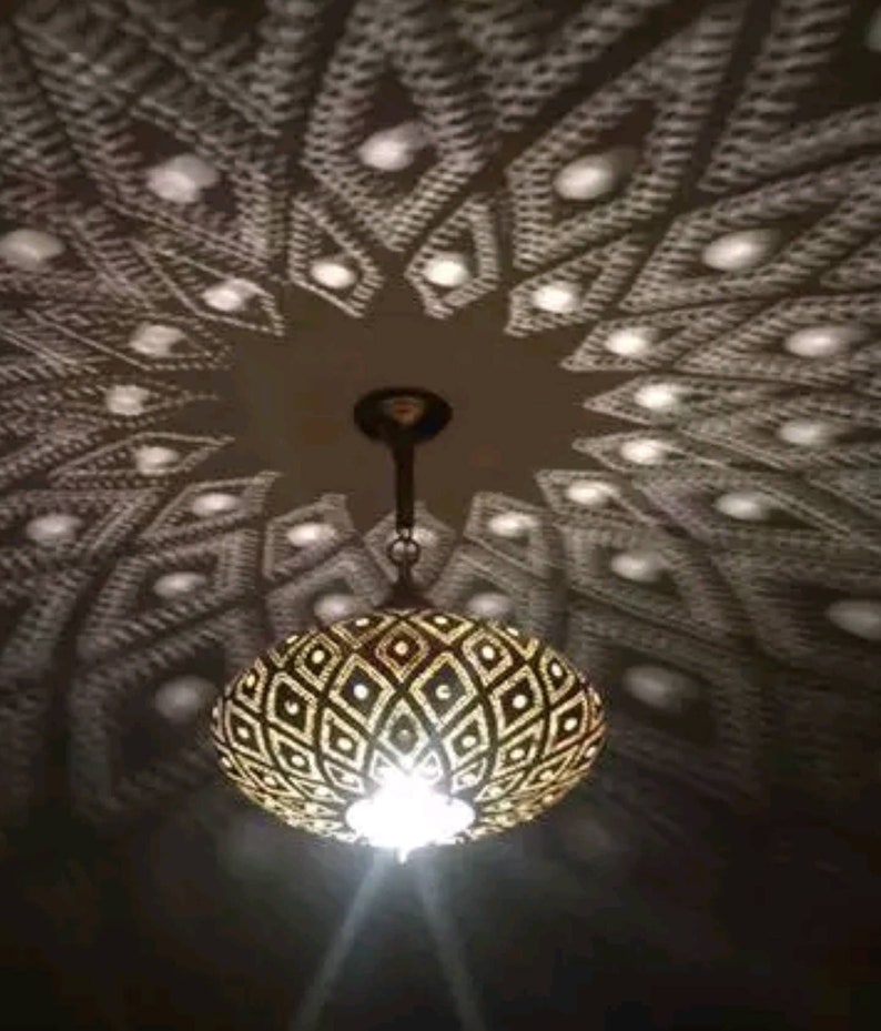 Moroccan Pendant Light Copper Handmade Brass Lighting Personalized Diametre