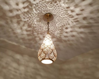 Moroccan Lamp pendant Brass Open Drop Ceiling Light, Chandelier & Pendant lights For Home And Living, Copper Lighting