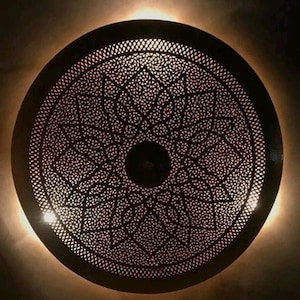 Brass Moroccan Wall Sconce Light: Antique Floral Design