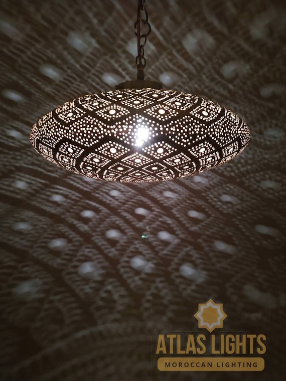Moroccan Lamp Pendant Light Brass Finishd Antique Vintage Etsy