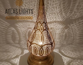 Moroccan Lamp Table Lighting Vintage Brass Modern Decorations  Moroccan Handmade desk Lights Decor Vintage