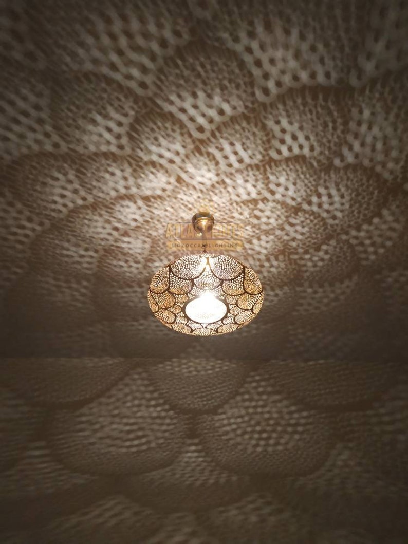 Moroccan lamp\u00a0 Copper Handmade Engraved Moroccan Lamp Pendant Light Brass Antique Vintage New Home Decor Lighting