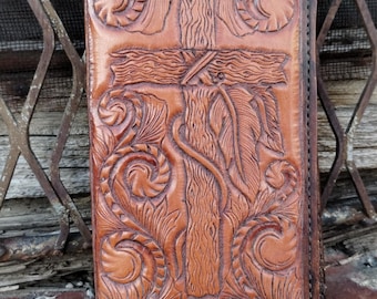 Wooden Cross Long Wallet/ Cowboy Roper Style Wallet