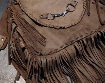 Snaffle Bit Leather Fringe Purse