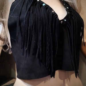 Black Leather Halter Top