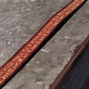 Basketweave Leather Hatband/ Tooled leather hatband/ Leather Checkered Hatband/ Cowboy Hat