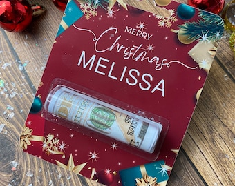 Personalized Christmas Money Holder, Holiday Money Holder, Christmas Money Card, Stocking Stuffer, Personalized Holder, Custom Name Gift