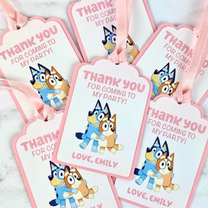Blue Dog  Favor Tags, Blue Dog Thank you Tags, Blue Party Decoration, Blue Birthday, Blue Dog Theme Party, Blue Heel, Blue Dog and Bingo