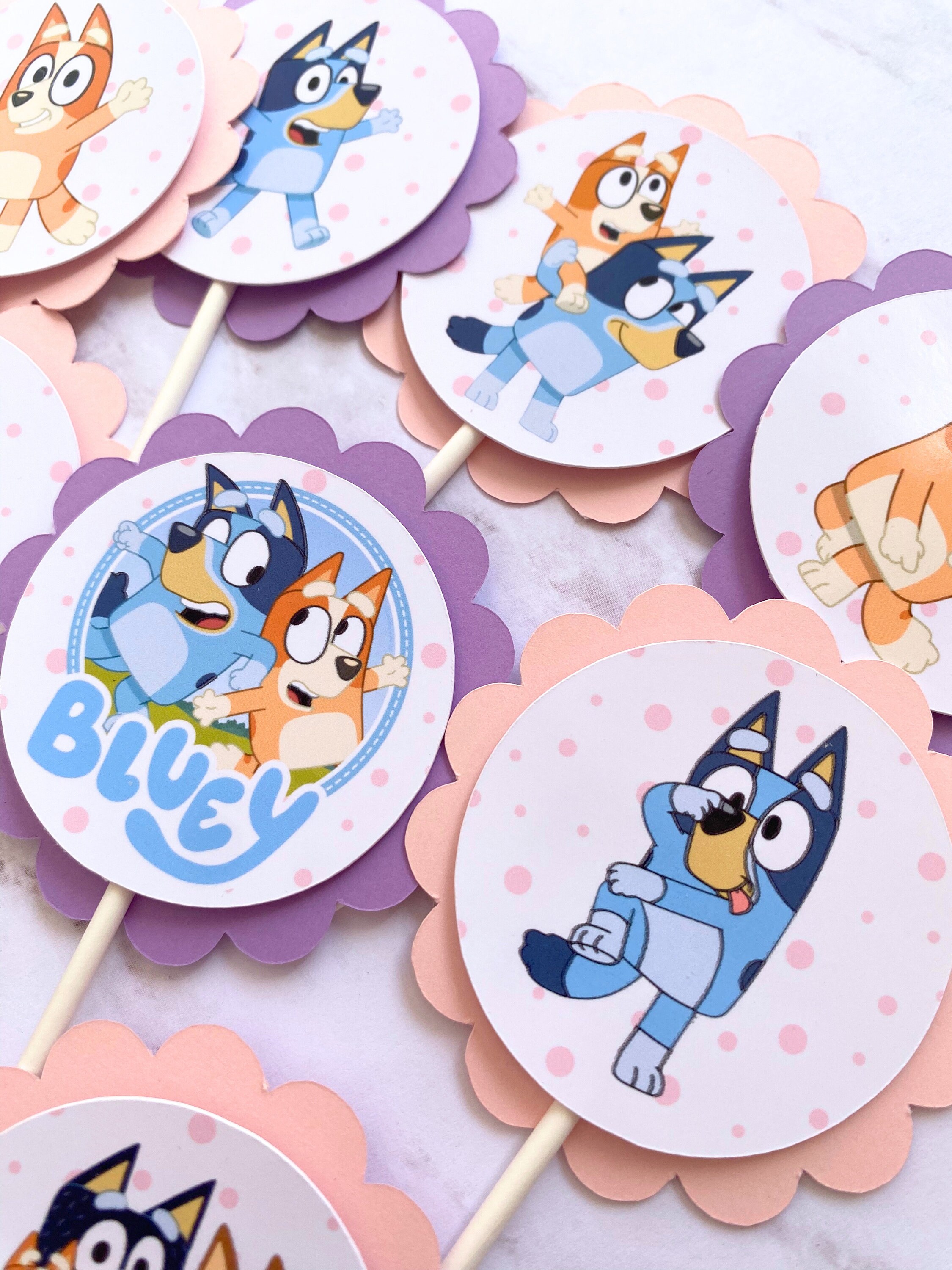 Layered Bluey Cupcake Toppers