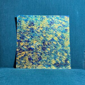 Golden Sea - Original Painting, modern abstract contemporary acrylic wall art on white colorful watercolor paper