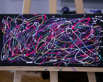 Wired 21 - Original Contemporary Abstract Wall Art Painting - Denise P. Levine