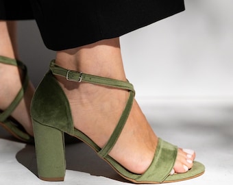 Green Velvet Wedding Shoes | Handmade Bridal Shoes